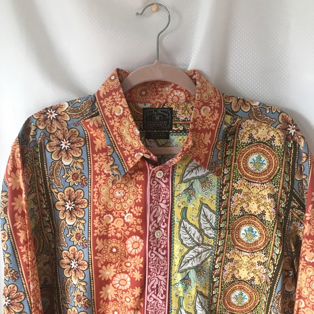 Lucky Brand Men's Striped Floral Shirt